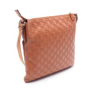 Gucci ssima Leather Bag Shoulder Brown